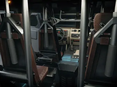  4 Armored Military Cars with Interior Realtime Pack 