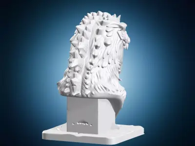 Godzilla Kaiju Head Statue 3D print model