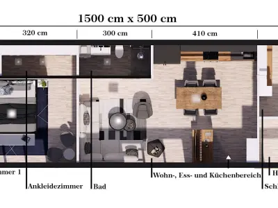 modern house on 75m2 TARA 75 Low-poly 3D model