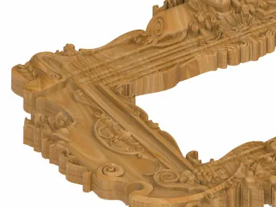 Carved picture frame STL 3D model 148