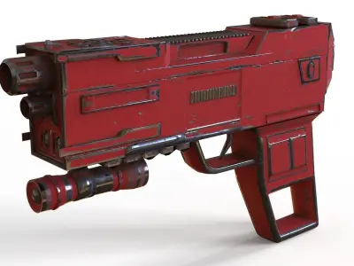 Sci-fi gun 3D model 15