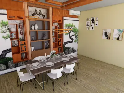 Dinning Room With luxurious Materials  3D model