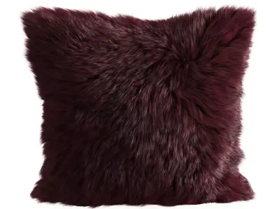 Burgundy  pillow fur sheepskin 3D model
