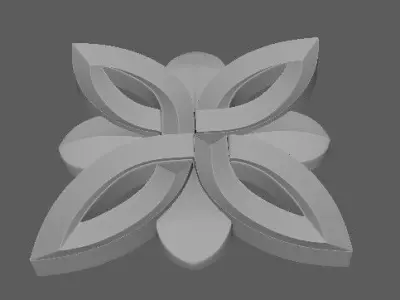 Central decor ornament for furniture 3D model 1083