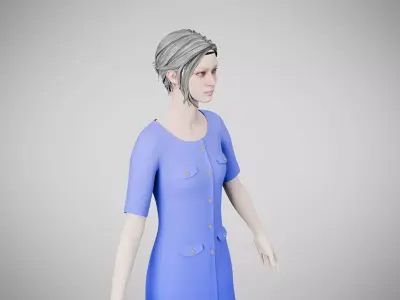 Dress 37 Very Light Blue Low-poly 3D model