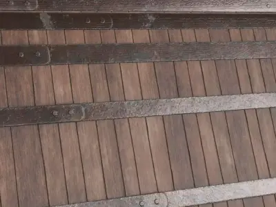 Vintage Iron-Hooped Oak Barrel Surface PB Texture