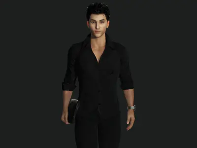 AAA 3D REALISTIC MALE CHARACTER - YOUNG BUSINESSMAN  CEO WORKER Low-poly 3D model