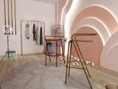 Live Clothing Store - 3D Broadcast Studio - E-commerce Showroom Low-poly 3D model