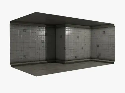 Grunge Tile Room 3D model