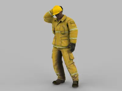 Construction worker model male Low-poly 3D model