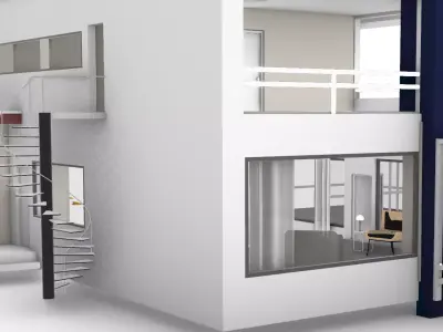 Walter Gropius - Bauhaus - Family House  Low-poly 3D model