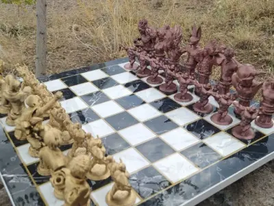 Anime Characters Chess Set- Popular Anime Characters Chess Set   3D print model