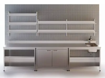 Neutral equipment for professional kitchen  3D model