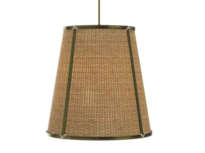 Caeli-i Monumental Brass Rattan Pendant Light 3D model