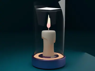 candle  flame art smoke  3D model