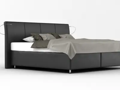Bed 9 with headboard and footboard 3D model