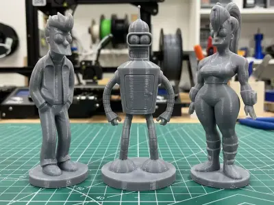 Futurama Set - Fry -Bender - Leela - STL Files with Presupports 3D print model