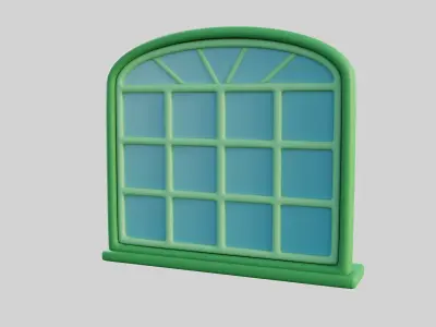 Cartoon Window 30a Low-poly 3D model
