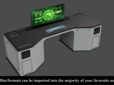 Sci-Fi Lab Table - Low poly - PBR - Game ready Low-poly 3D model