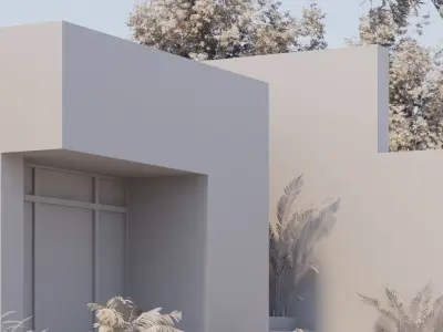 VRay - 3DS MAX scene files Minimal house Exterior 3D model Low-poly 3D model