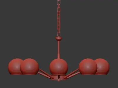 Thalia chandelier White glass 3D model