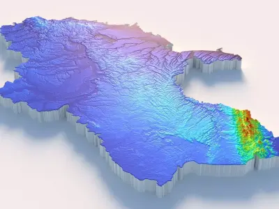 Ukraine Terrain country  3D model