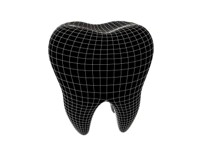 Tooth Emoji v1 003 Low-poly 3D model