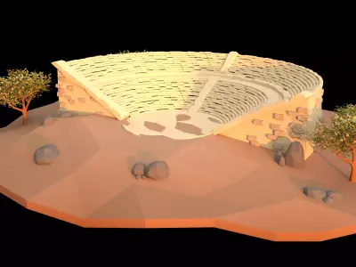 Greek amphitheatre Free low-poly 3D model