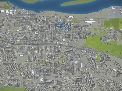 Antioch - California  Low-poly 3D model