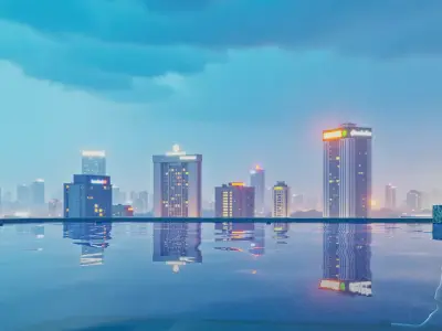 HDRI Night - Reimagined Ho Chi Minh City - V14 3D model