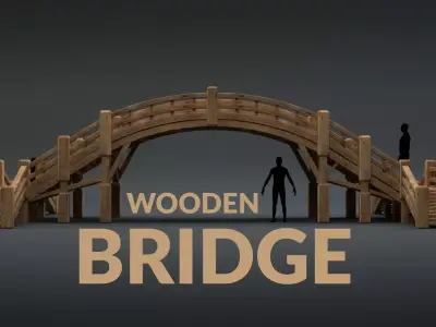 Low-Poly Wooden Bridge Low-poly 3D model