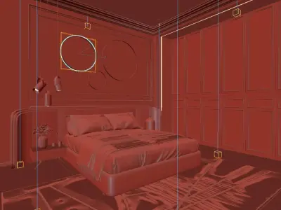 bedroom interior 3d scene model  3D model