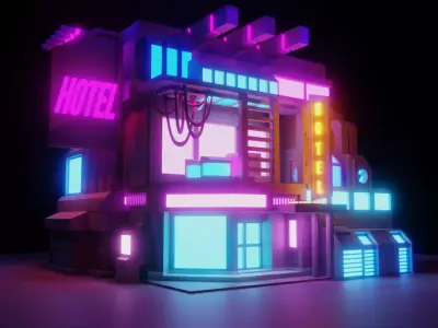 Scifi Building 3D model get