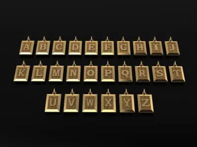 Antique Vintage Style Box Rectangle Letter Frame Pendant STYLE 6 3D print model