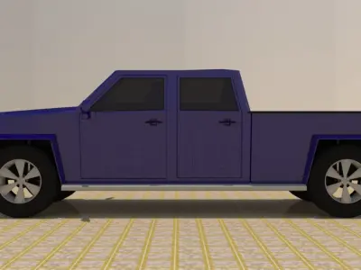 4 Door 4X4 Pick-up Truck Low-poly 3D model