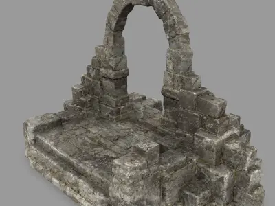 gate 1 stone arch Low-poly 3D model