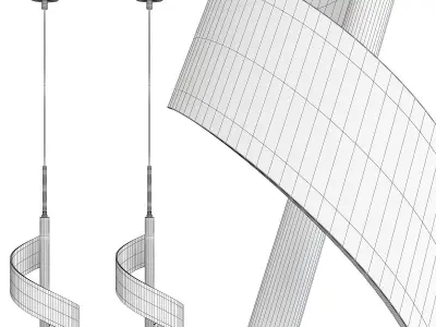 ORNELLA gold and lamp with cord Low-poly 3D model
