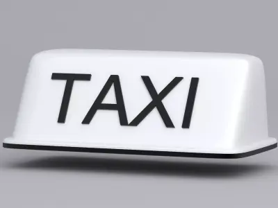 Taxi Rooftop Lamp White 3D model