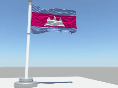 Cambodia flag 3D model