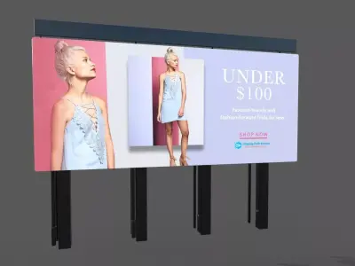 advertisement board Low-poly 3D model