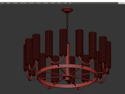 GOLD SEA GLASS CHANDELIER 2 Low-poly 3D model