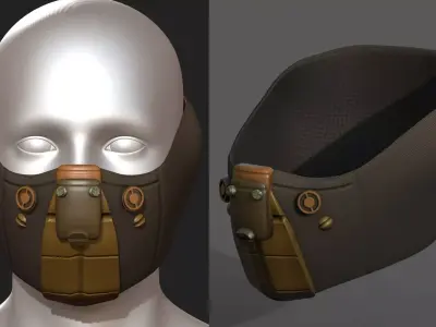 Gas mask respirator scifi futuristic 3d Artist  Low-poly 3D model order
