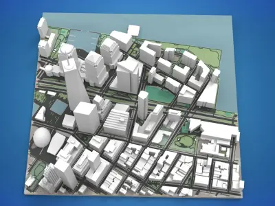 Cityscape New York West street 3D model