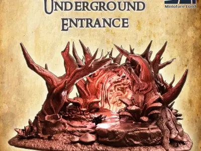 Forest Underground Entrance  Tabletop Terrain 28 mm 3D print model
