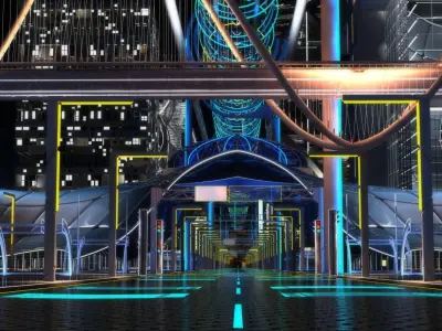 Future City HD 7 Night 3D model