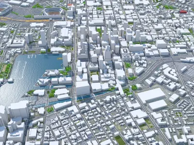 Baltimore Downtown Maryland USA Low-poly 3D model