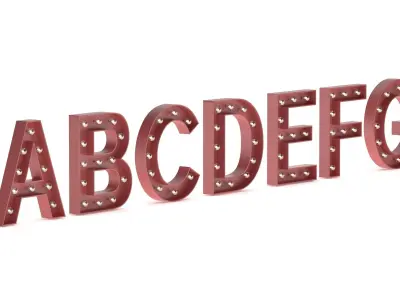 Alphabet Light Bulbs A-G 3D model