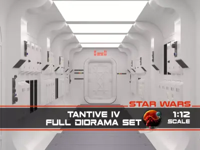 The Tantive IV Complete Hallway 1-12 scale Blackseries 3D print model