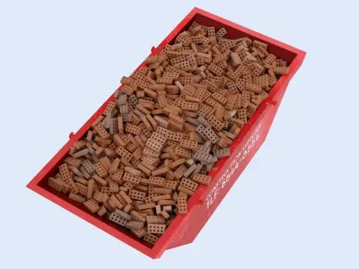 Industrial Container with bricks VOL 1 3D model