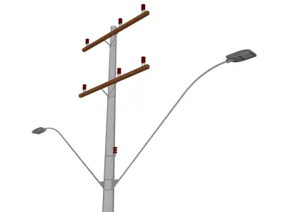 Concrete Lamp Post - Light Pole - Light Post - Street Light 26 3D model